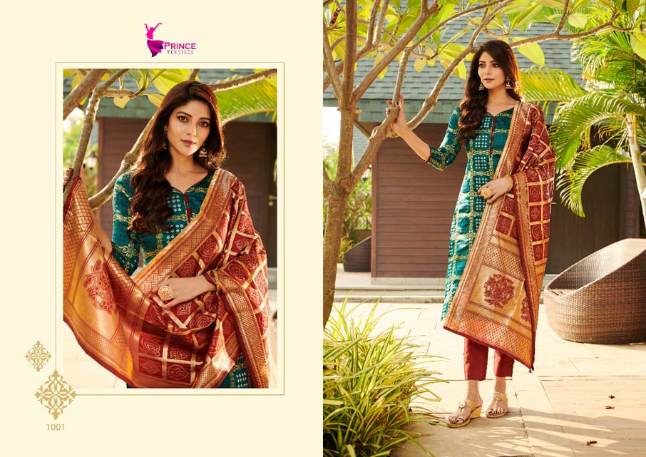 Silk Bhadhani Vol-1 Dress Material Set Wholeseller Silk Bhadhani Vol-1 Dress Material Set Wholeseller